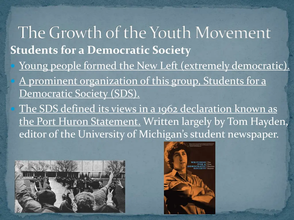 the growth of the youth movement 1