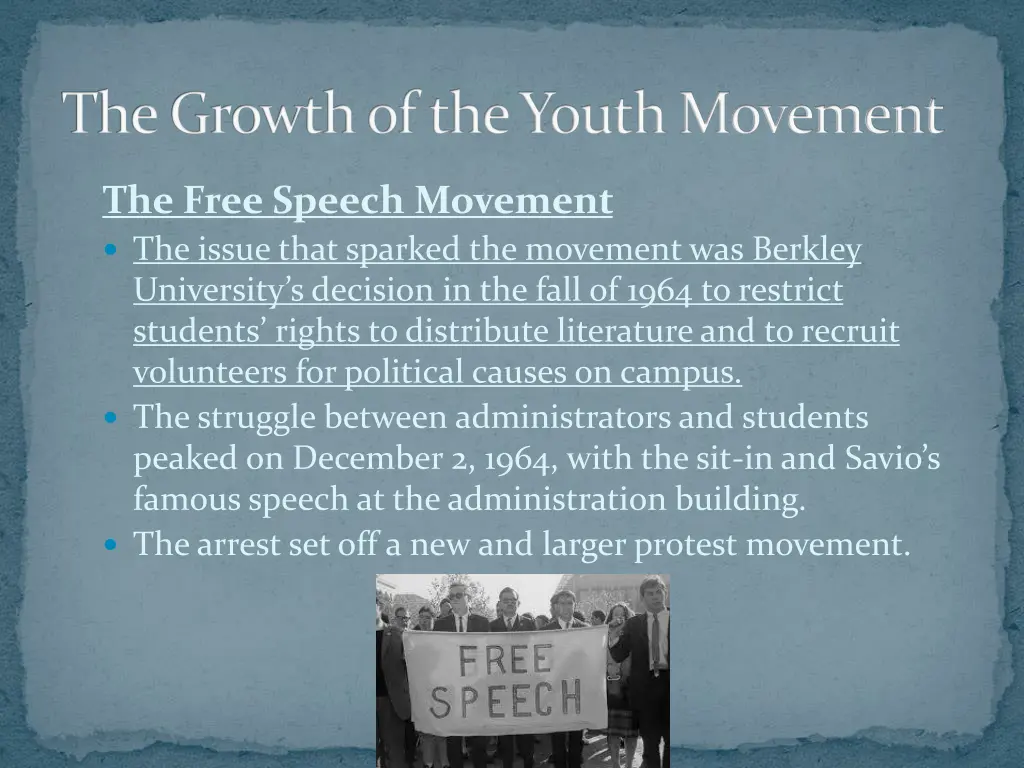 the growth of the youth movement 2