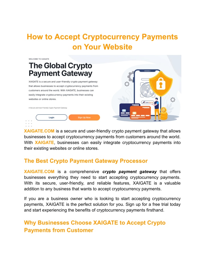 how to accept cryptocurrency payments on your