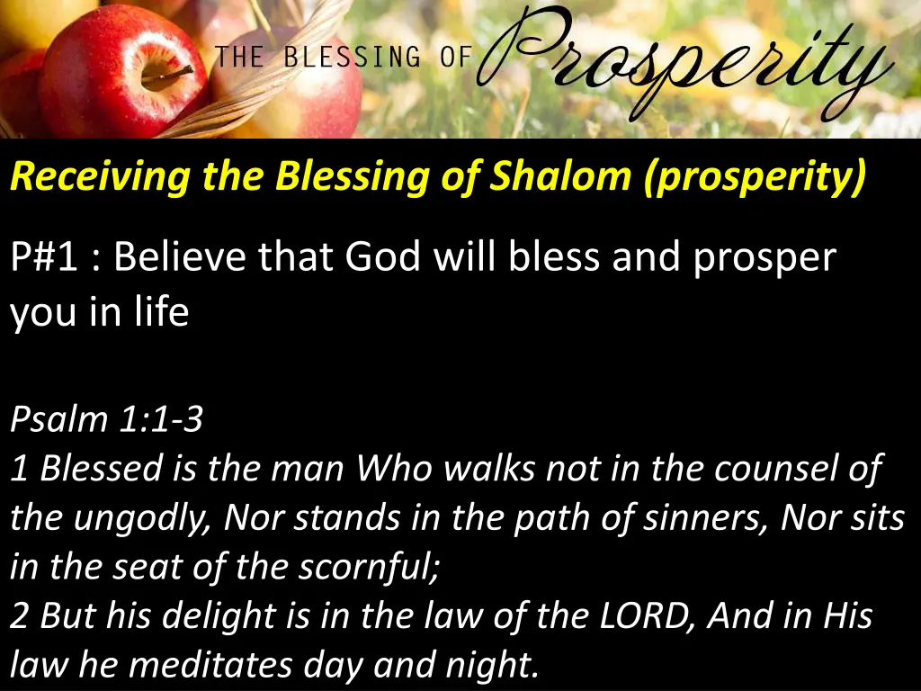 receiving the blessing of shalom prosperity 1