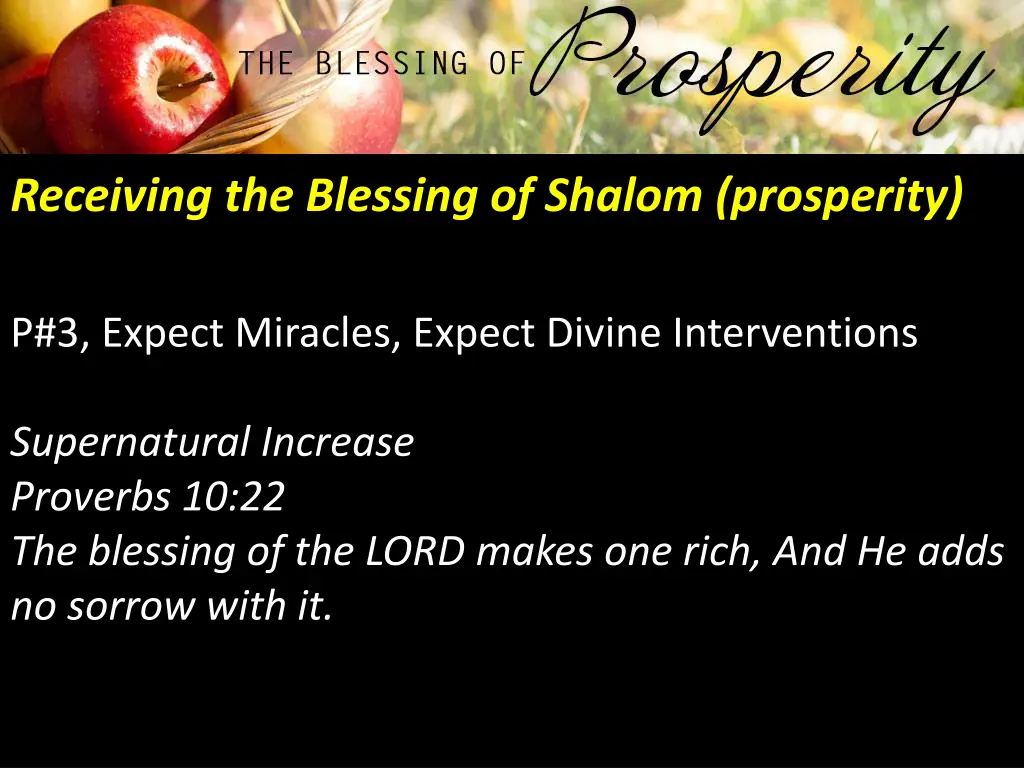 receiving the blessing of shalom prosperity 13