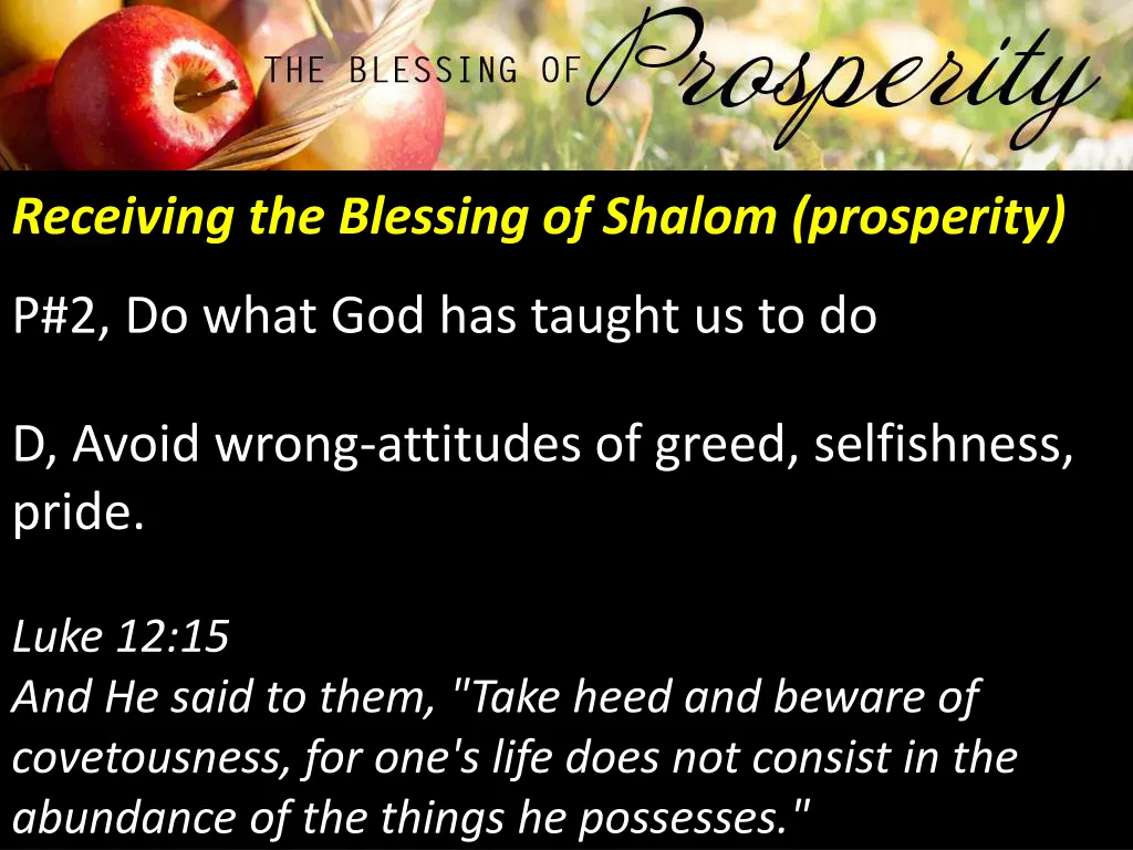 receiving the blessing of shalom prosperity 7