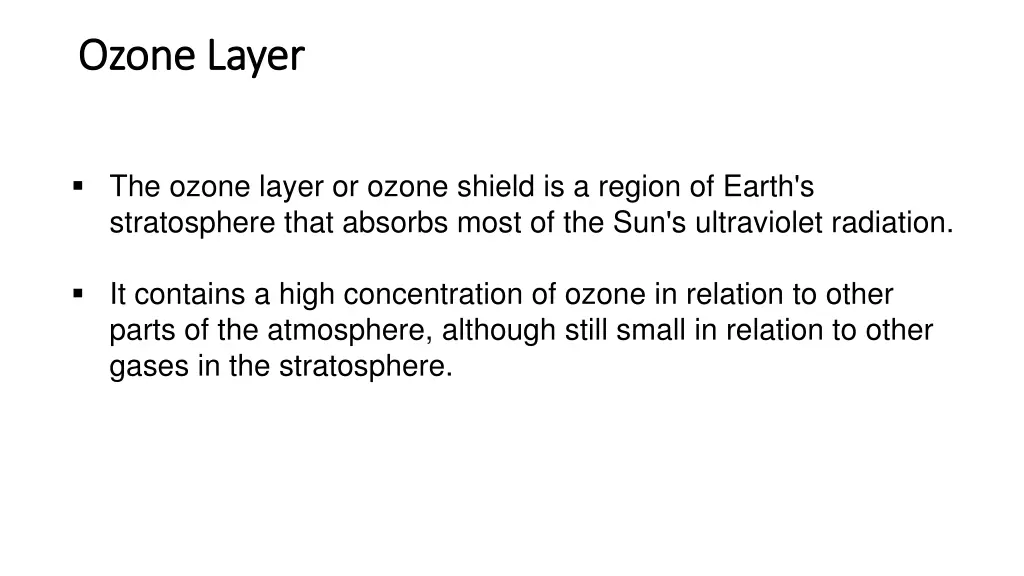 ozone layer ozone layer