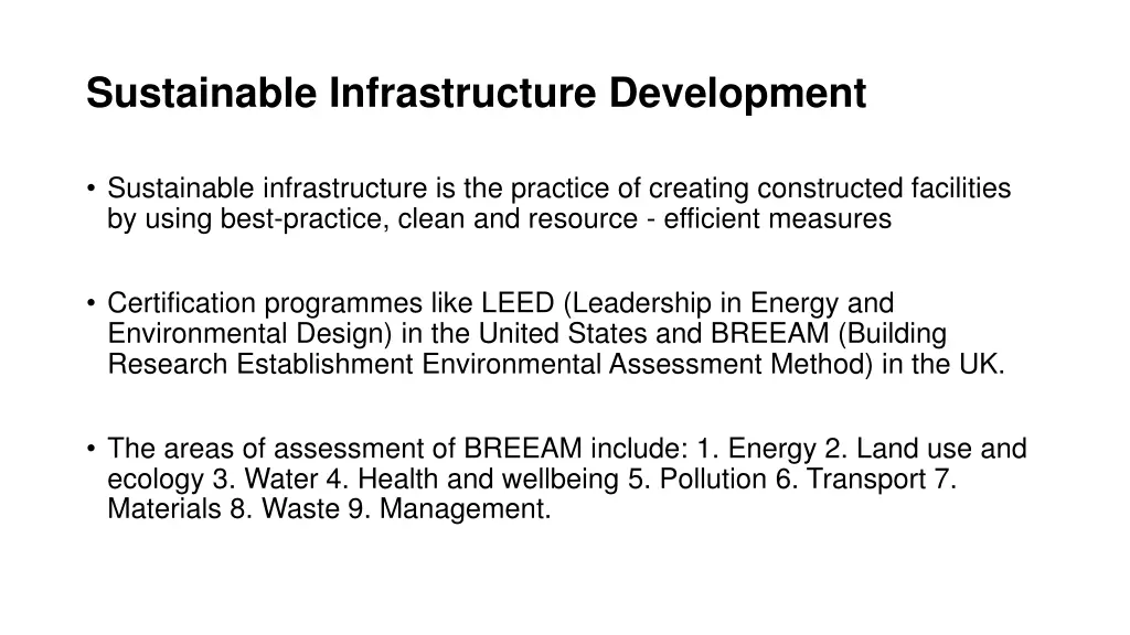 sustainable infrastructure development