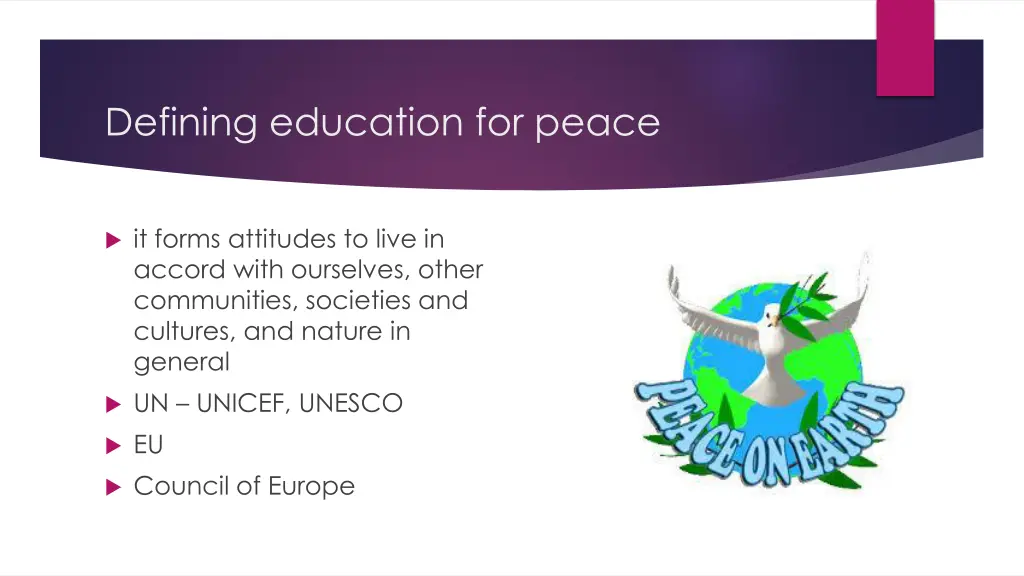 defining education for peace