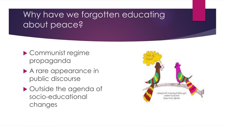 why have we forgotten educating about peace