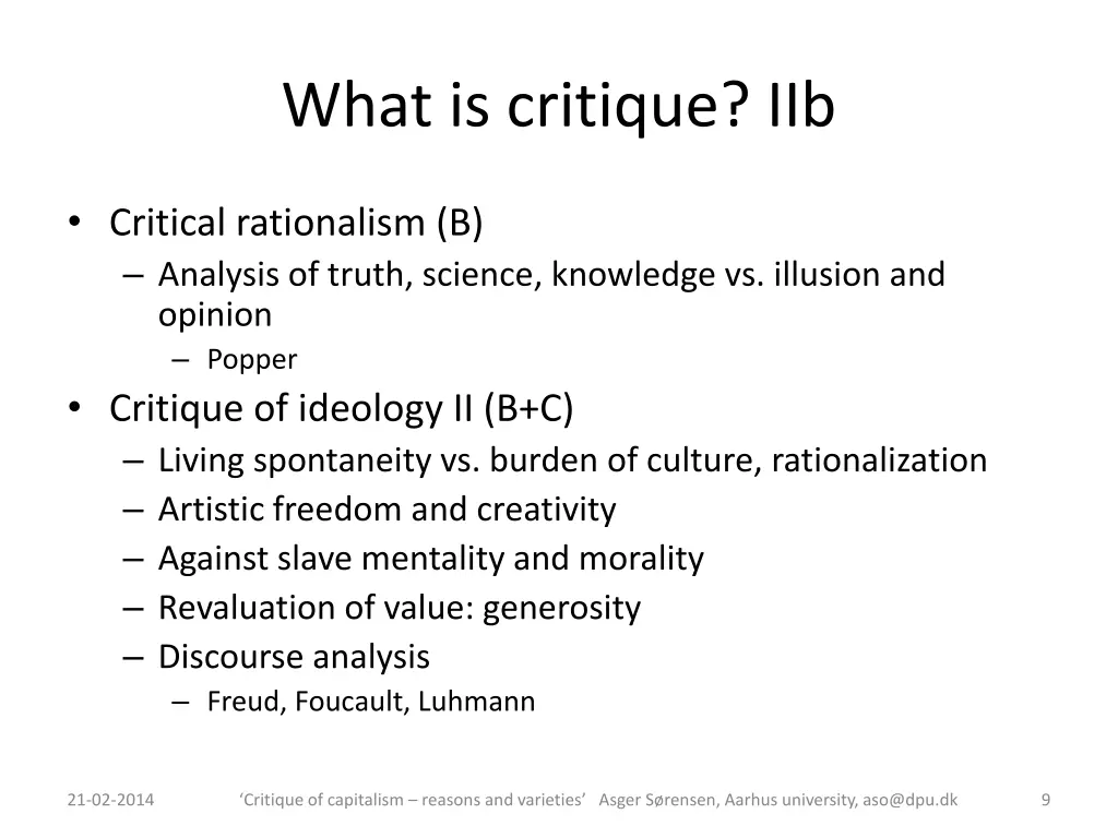 what is critique iib