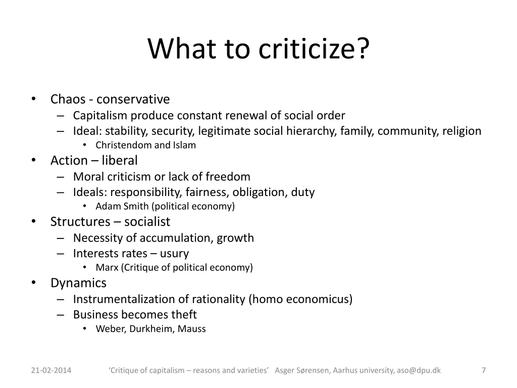 what to criticize