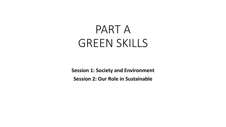 part a green skills