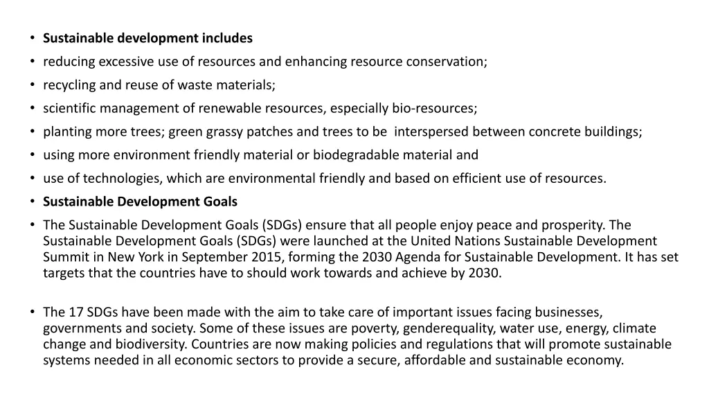 sustainable development includes reducing