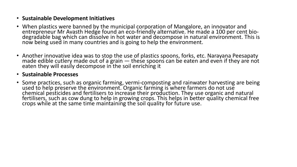 sustainable development initiatives when plastics