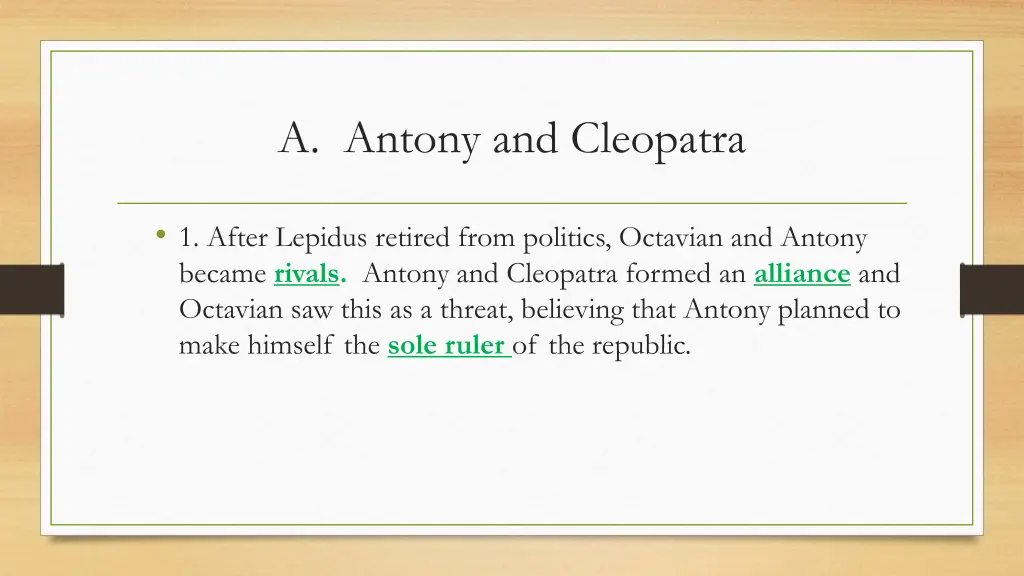 a antony and cleopatra