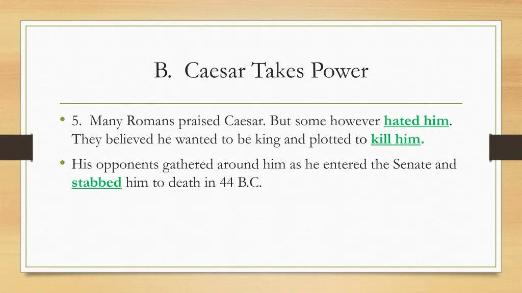 b caesar takes power 2