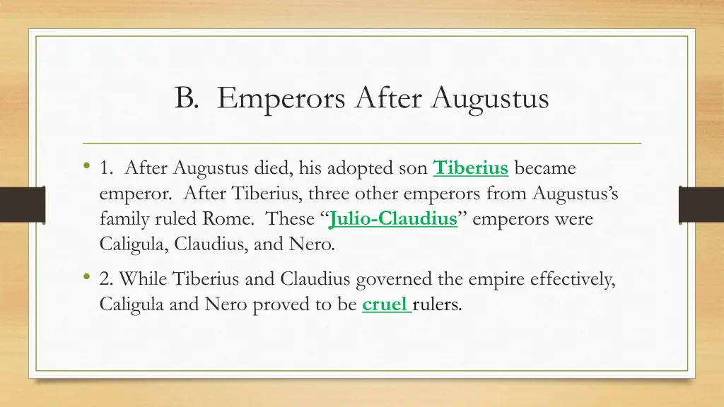 b emperors after augustus