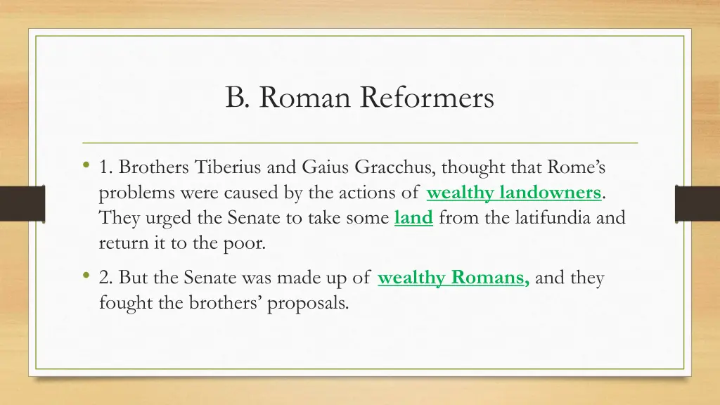 b roman reformers