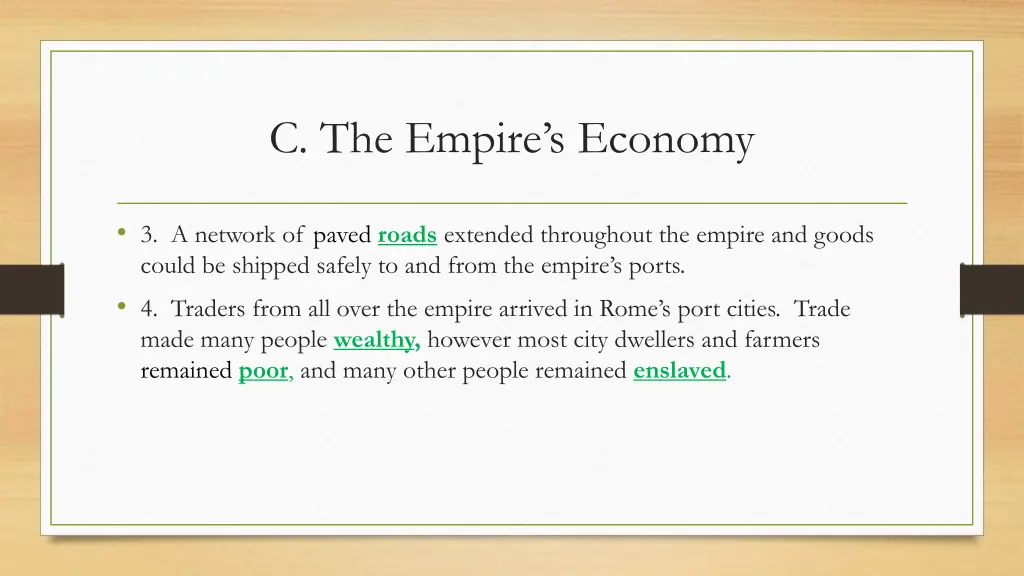 c the empire s economy 1