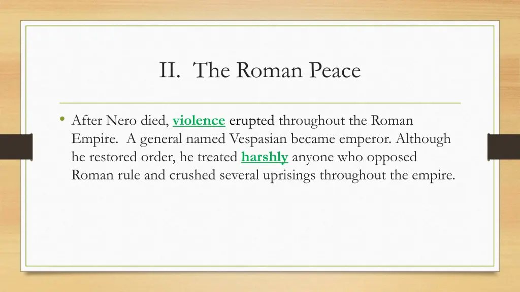 ii the roman peace