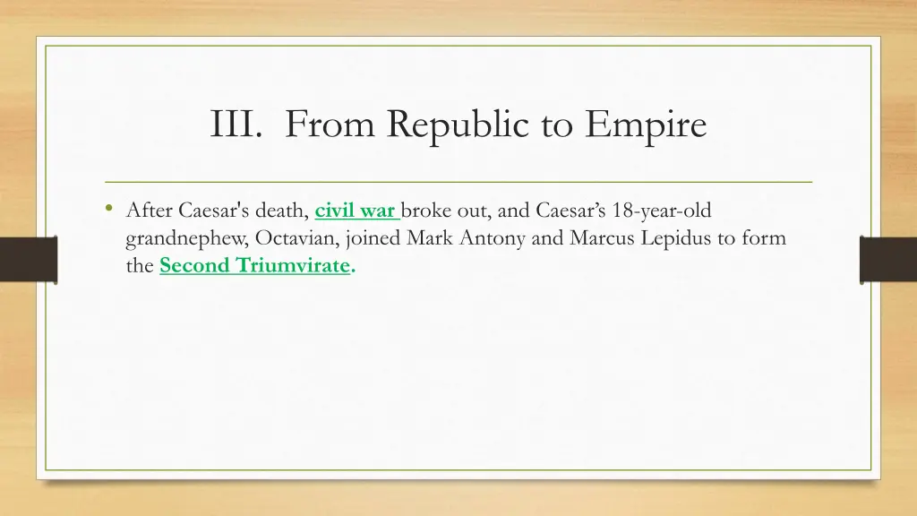 iii from republic to empire