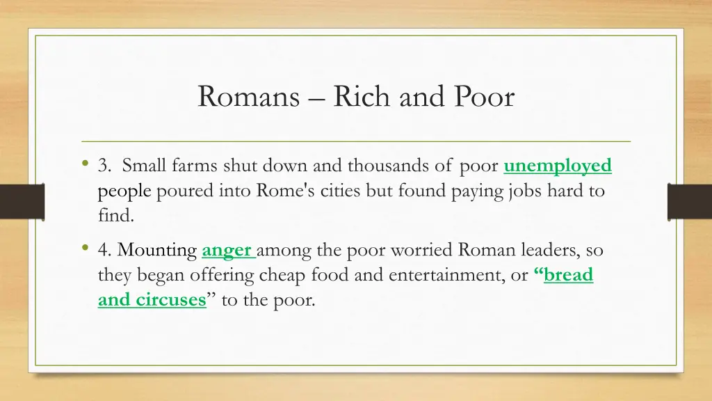 romans rich and poor 1