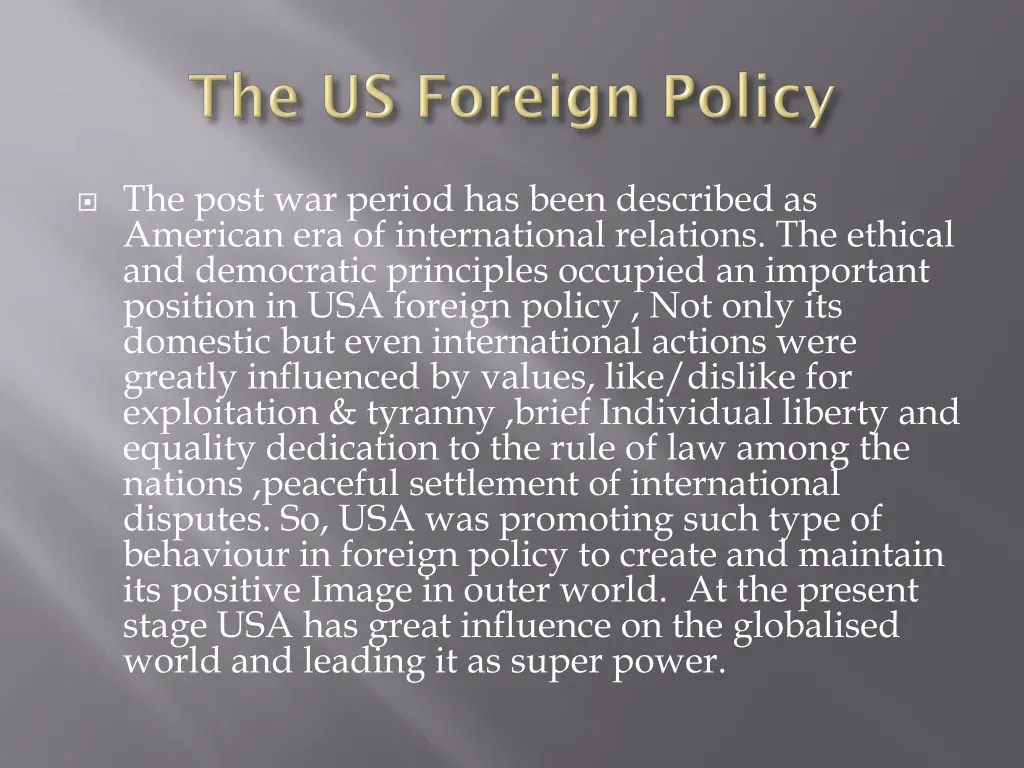 the post war period has been described