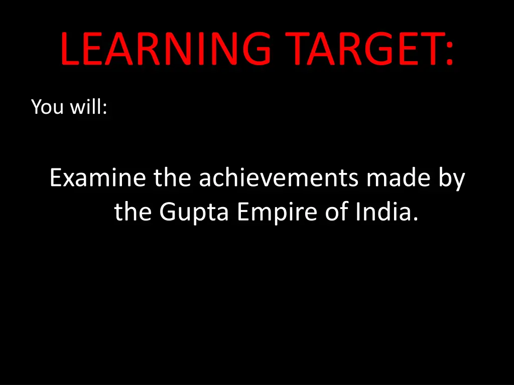 learning target