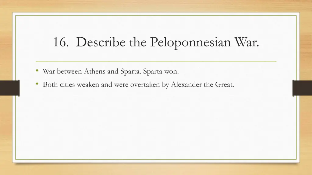 16 describe the peloponnesian war