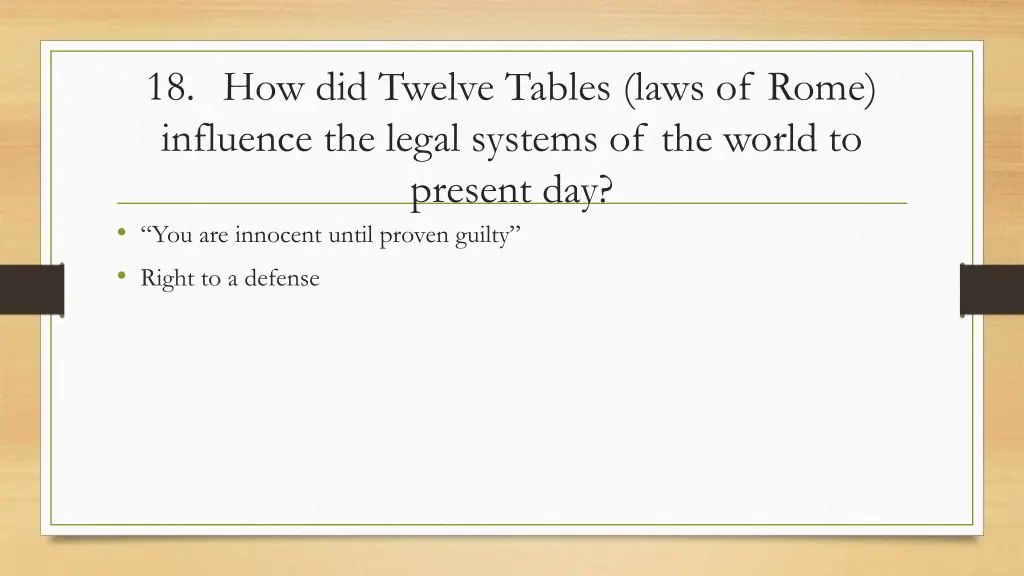 18 how did twelve tables laws of rome influence