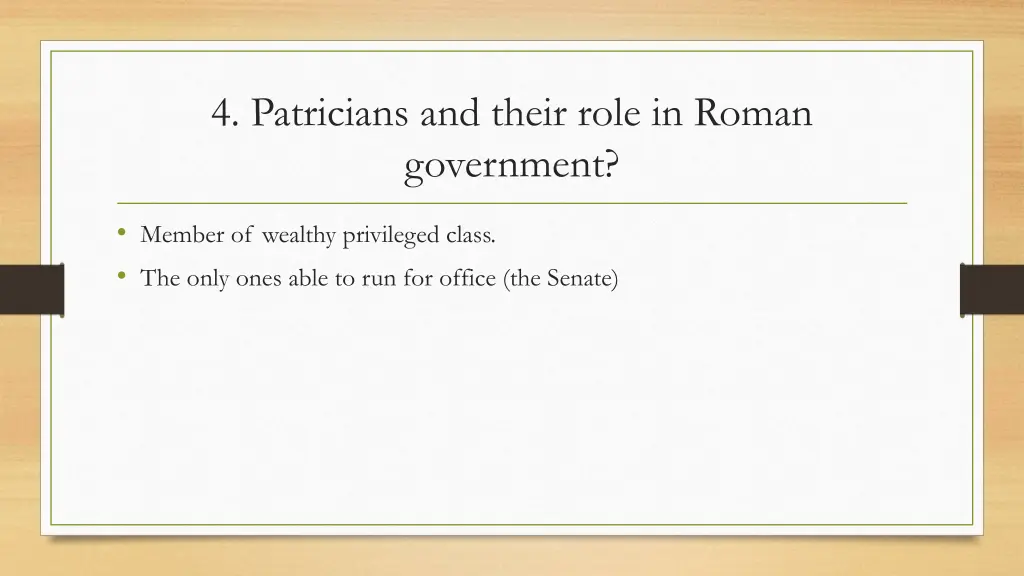 4 patricians and their role in roman government