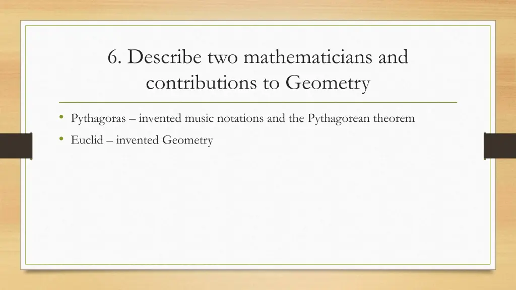 6 describe two mathematicians and contributions