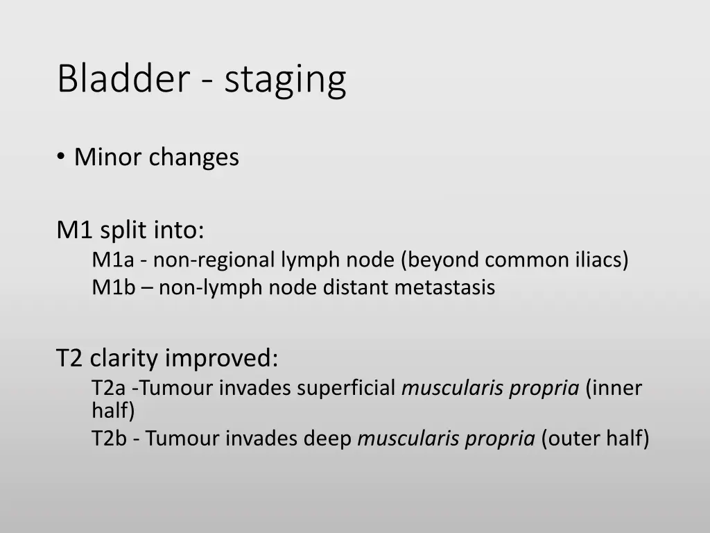 bladder staging