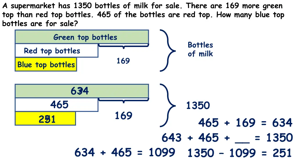 a supermarket has 1350 bottles of milk for sale