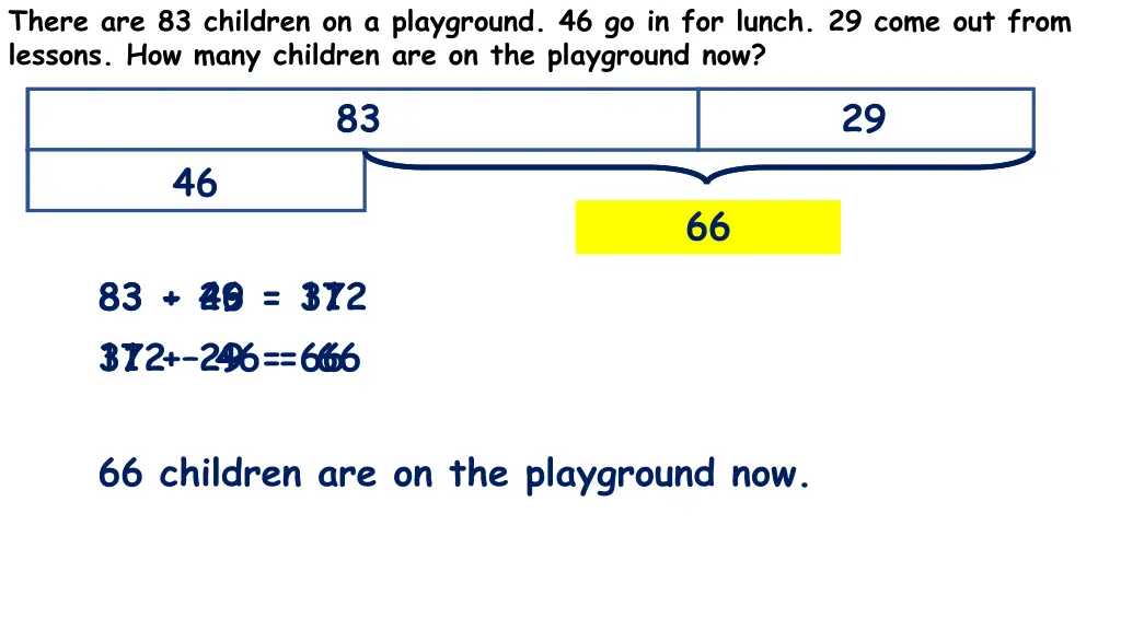 there are 83 children on a playground