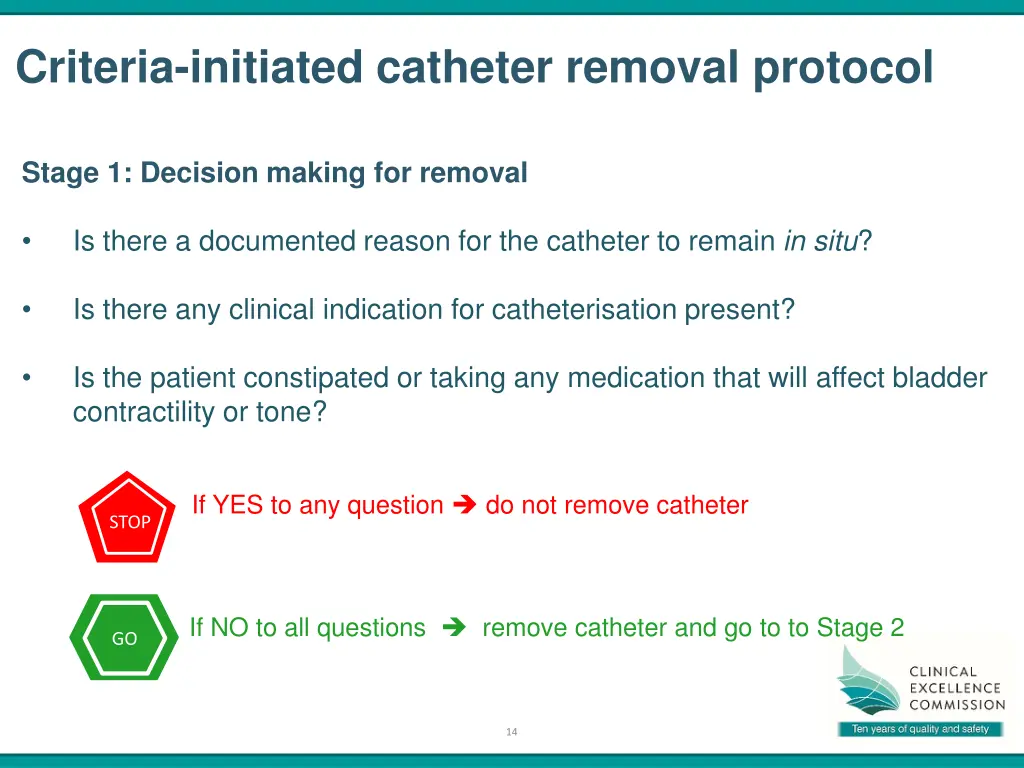 criteria initiated catheter removal protocol 2