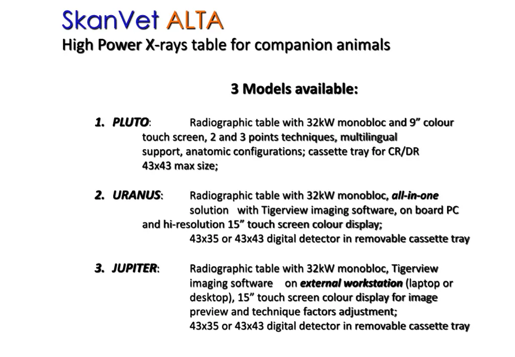 skanvet alta high power x rays table 3