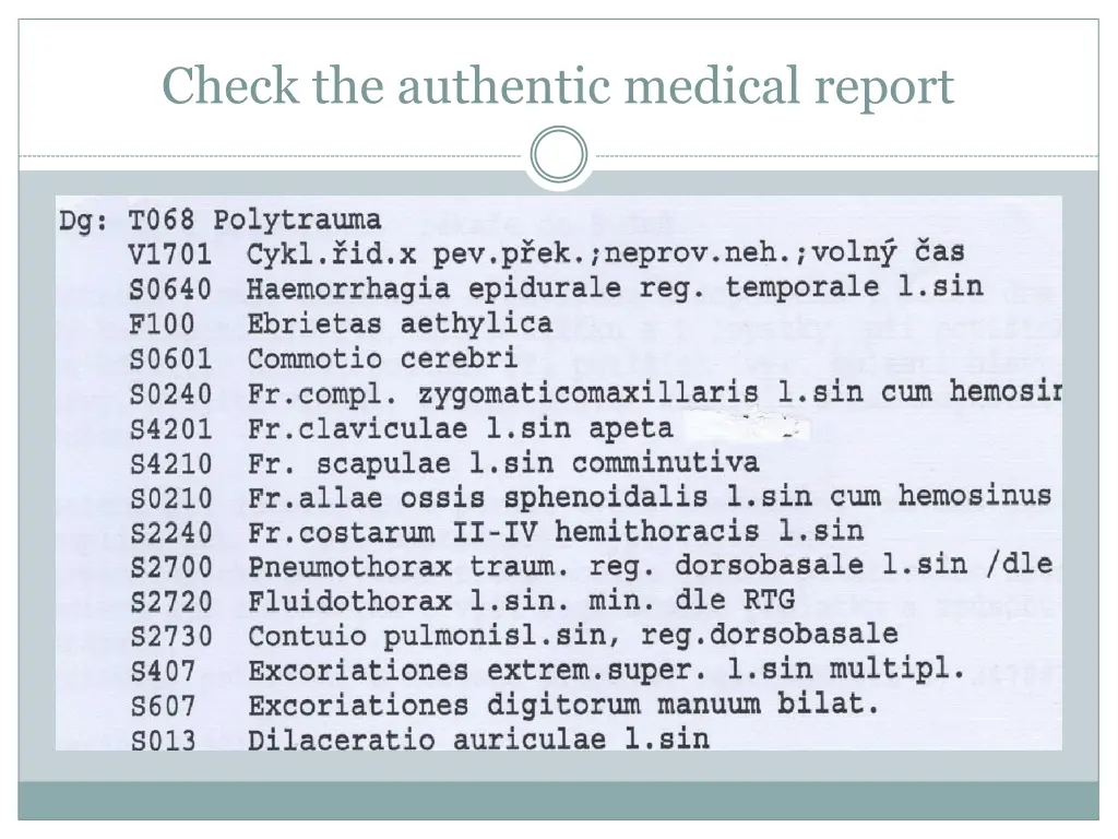 check the authentic medical report