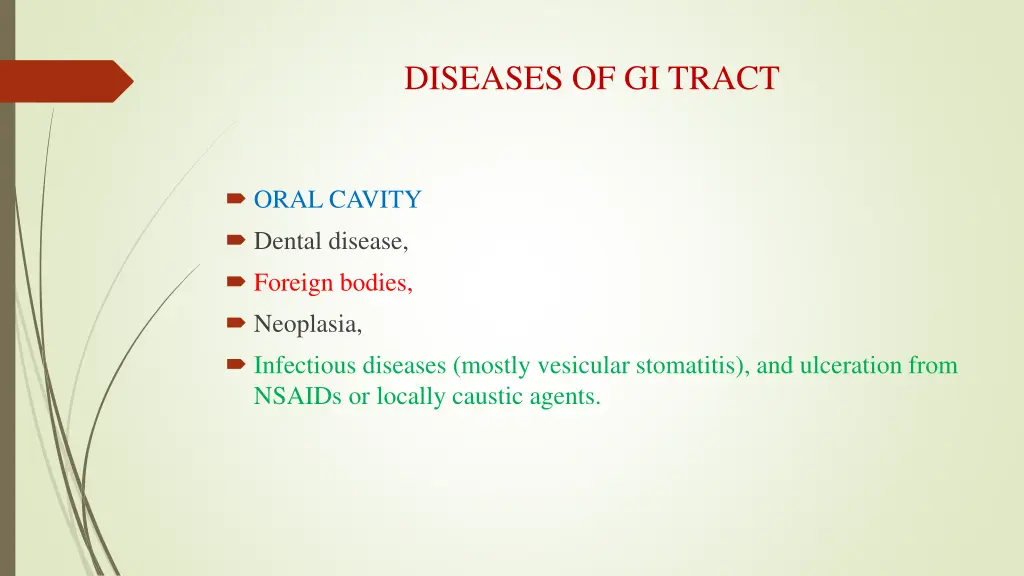 diseases of gi tract