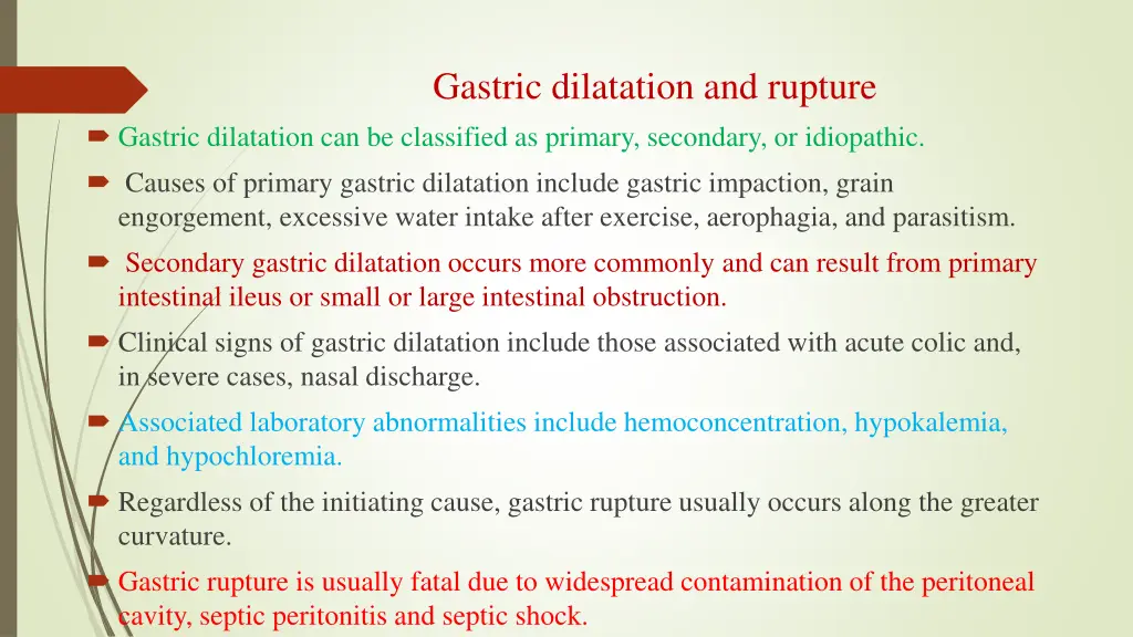 gastric dilatation and rupture