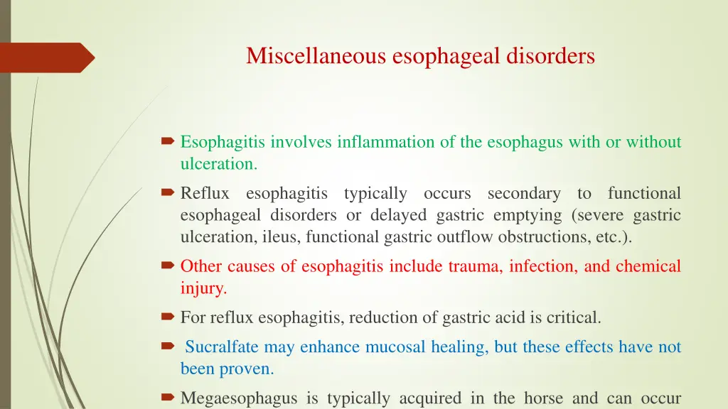 miscellaneous esophageal disorders