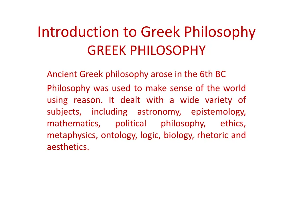 introduction to greek philosophy greek philosophy