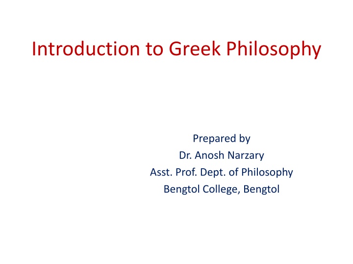 introduction to greek philosophy