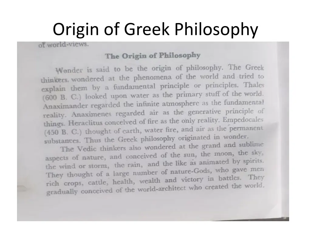 origin of greek philosophy