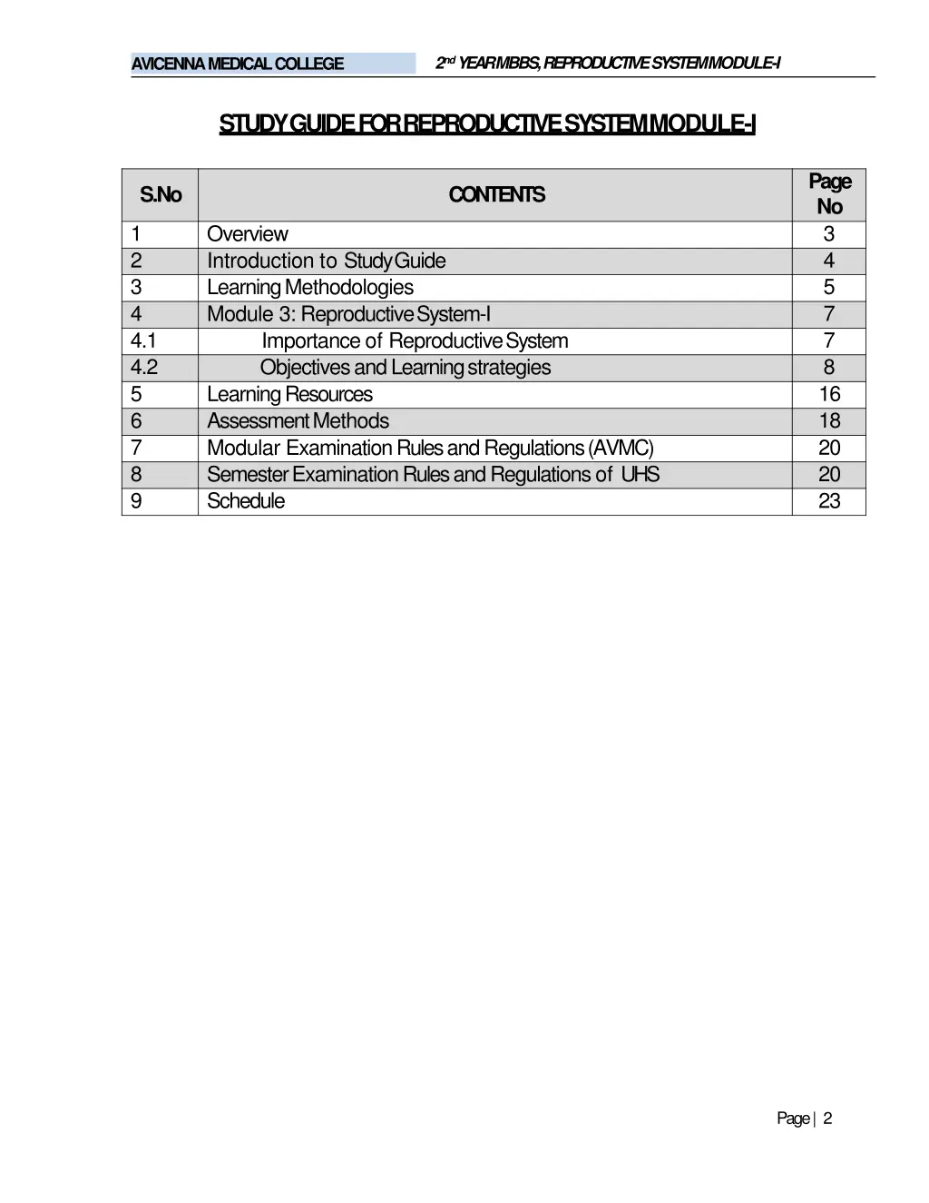 2 nd year mbbs reproductive systemmodule i