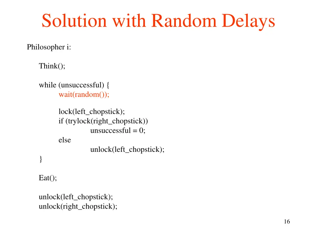 solution with random delays