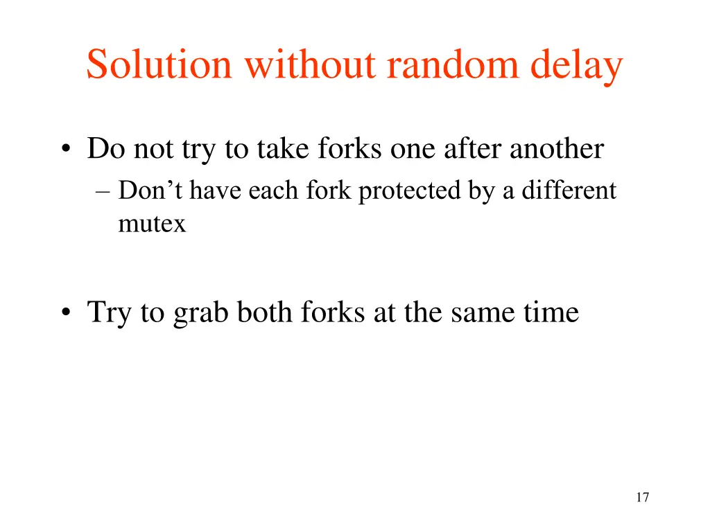 solution without random delay