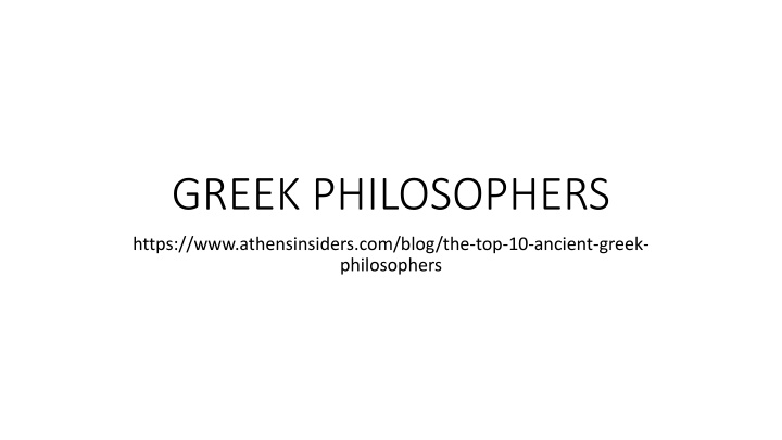 greek philosophers