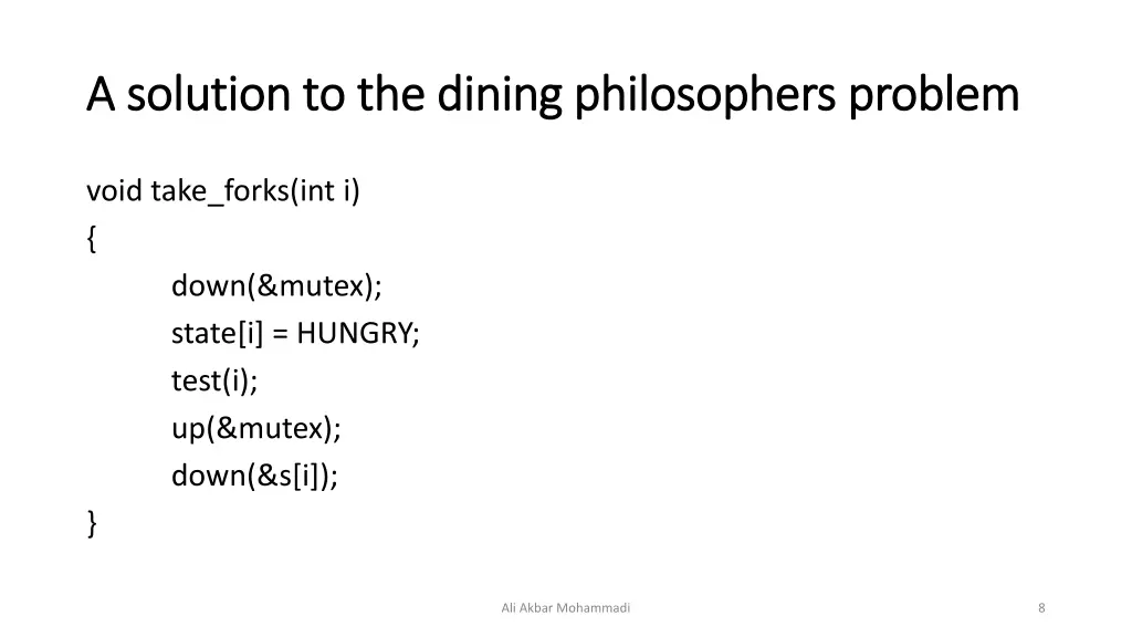 a solution to the dining philosophers problem 2