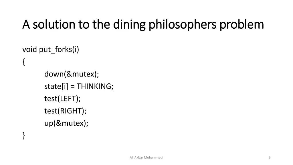 a solution to the dining philosophers problem 3