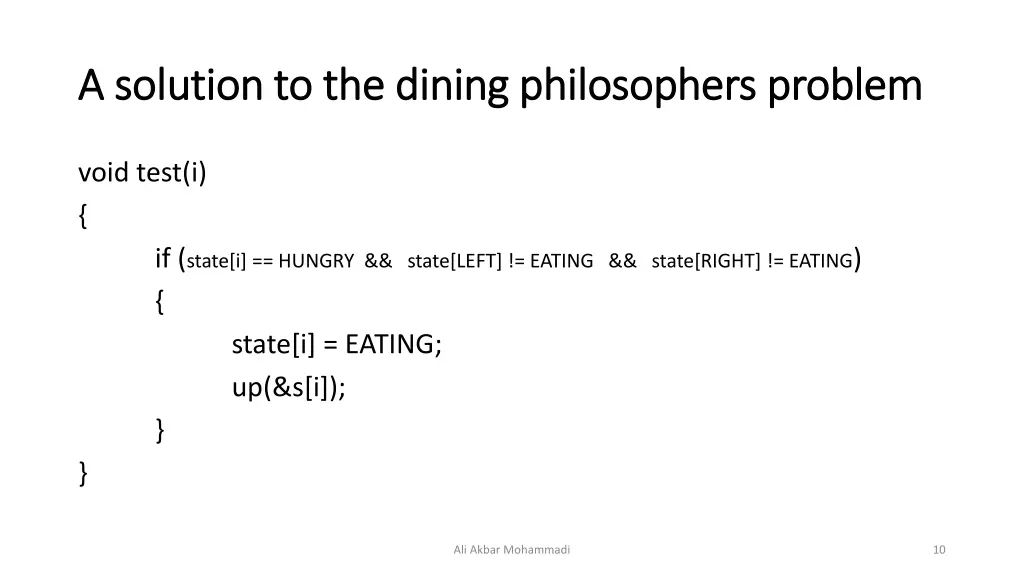 a solution to the dining philosophers problem 4