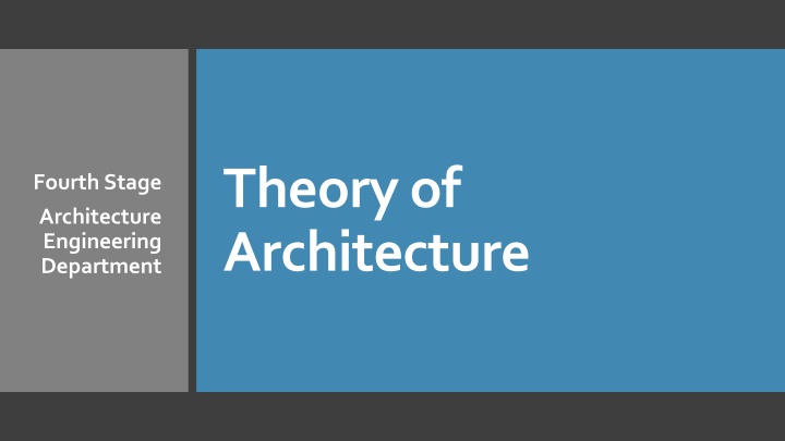 theory of architecture