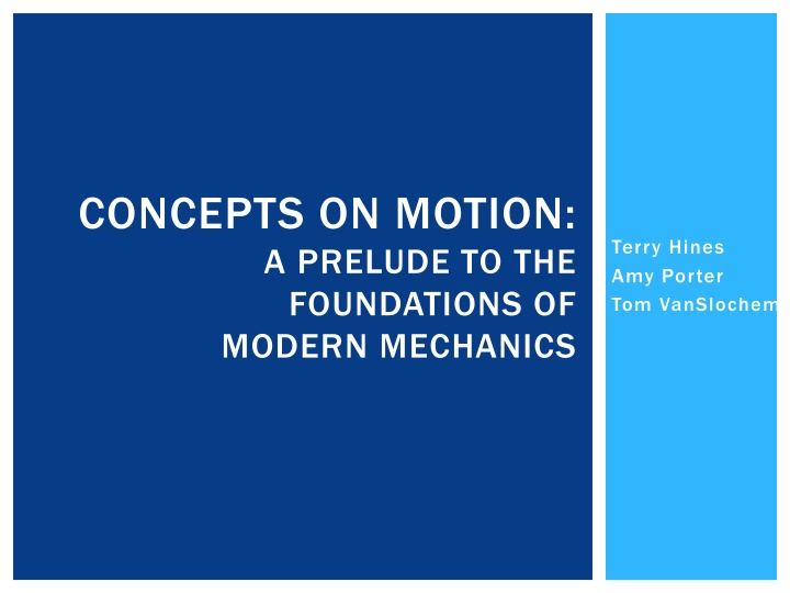 concepts on motion a prelude to the foundations